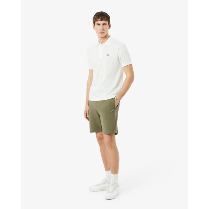 Lacoste Short regular fit molleton bandes siglées - Vert Kaki
