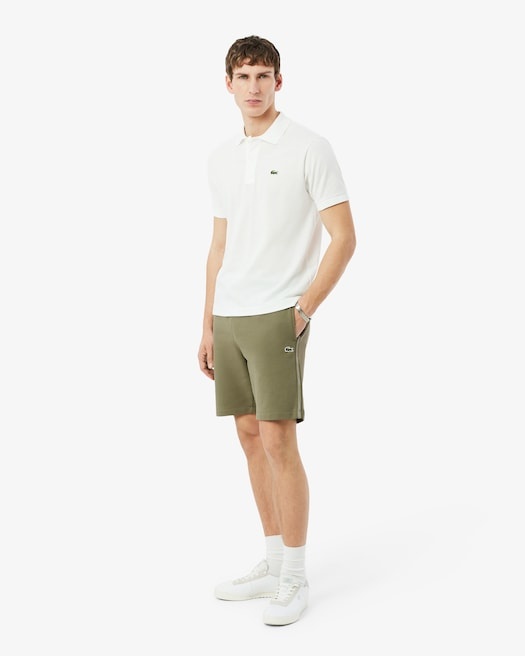 Lacoste Short regular fit molleton bandes siglées - Vert Kaki