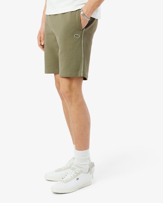 Lacoste Short regular fit molleton bandes siglées - Vert Kaki