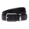 Coffret ceinture en cuir et 2 boucles - Noir Marine