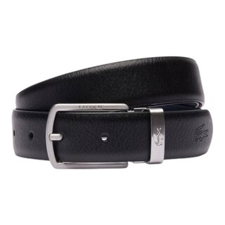 Lacoste Coffret ceinture en cuir et 2 boucles - Noir Marine
