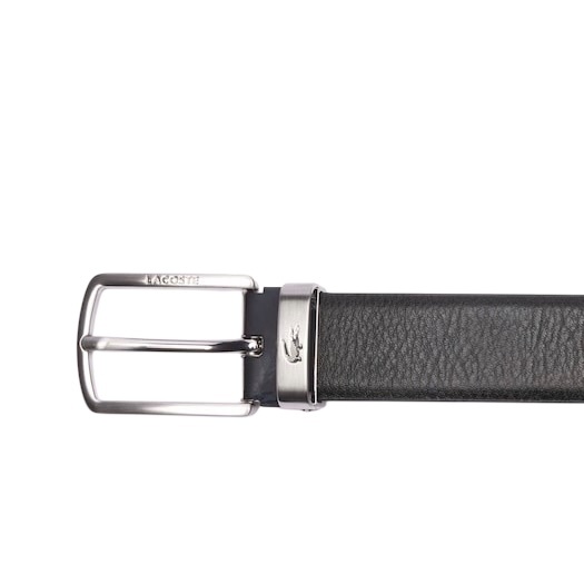 Lacoste Coffret ceinture en cuir et 2 boucles - Noir Marine