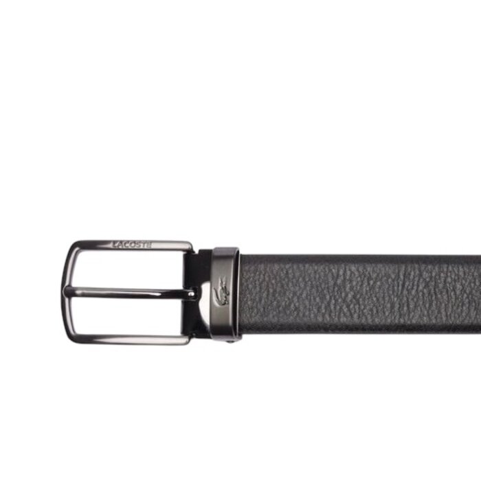 Lacoste Coffret ceinture en cuir et 2 boucles - Noir Marine