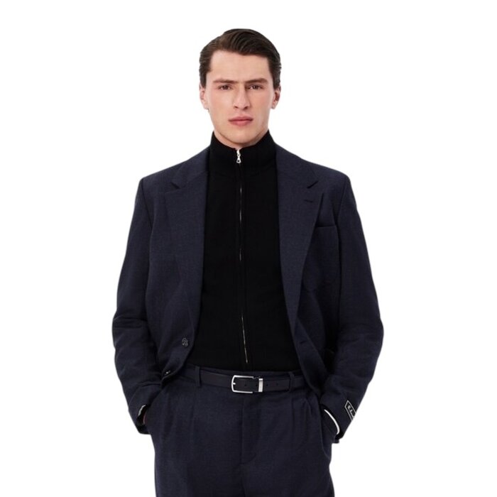 Lacoste Coffret ceinture en cuir et 2 boucles - Noir Marine