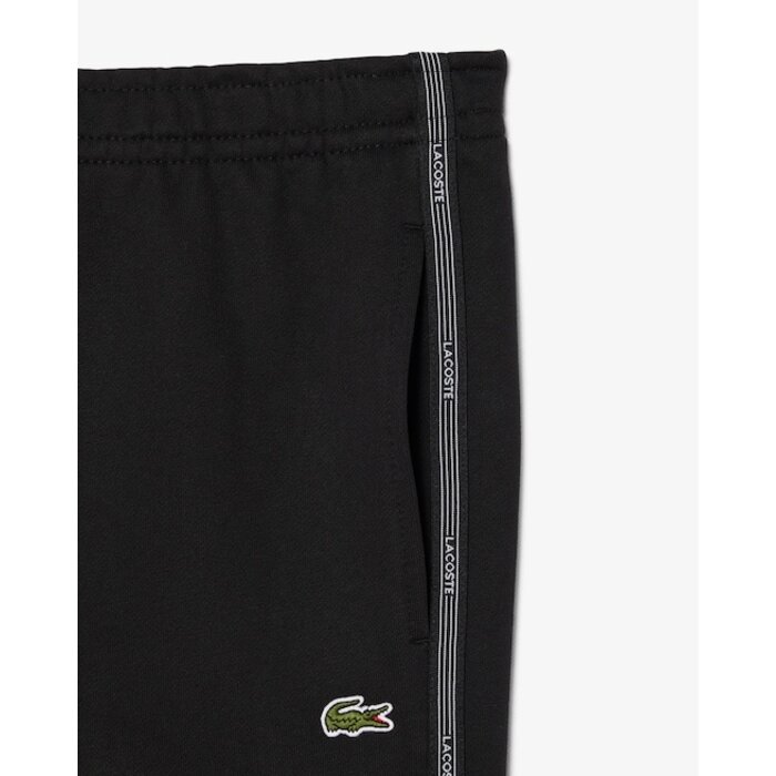 Lacoste Short regular fit molleton bandes siglées - Noir