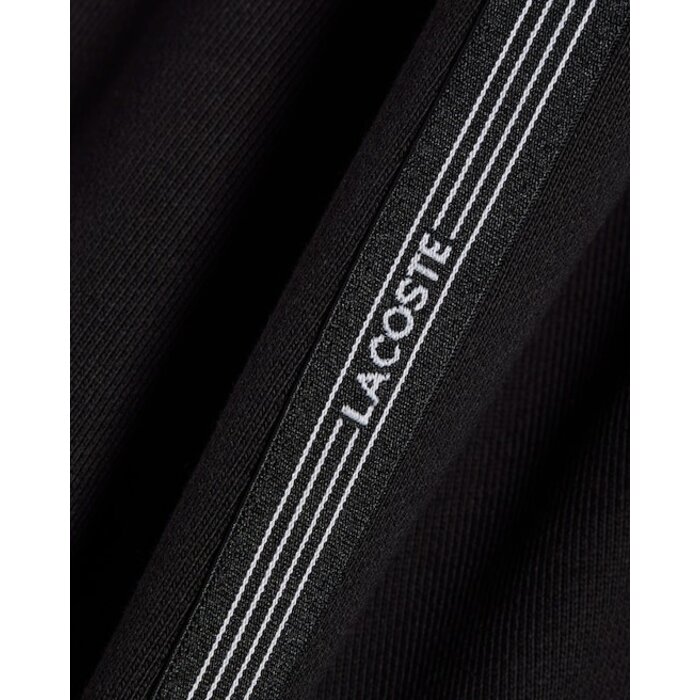 Lacoste Short regular fit molleton bandes siglées - Noir