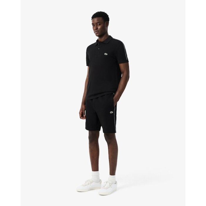 Lacoste Short regular fit molleton bandes siglées - Noir