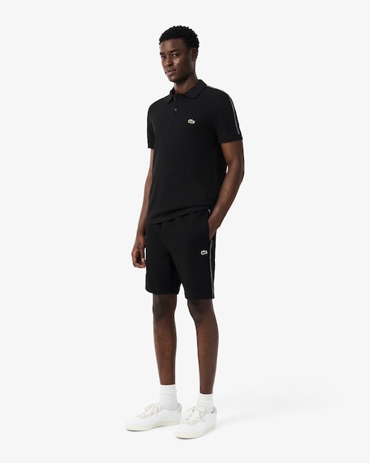 Lacoste Short regular fit molleton bandes siglées - Noir