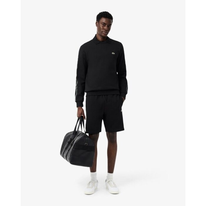 Lacoste Short regular fit molleton bandes siglées - Noir