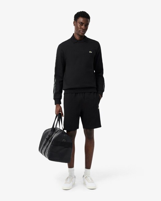 Lacoste Short regular fit molleton bandes siglées - Noir