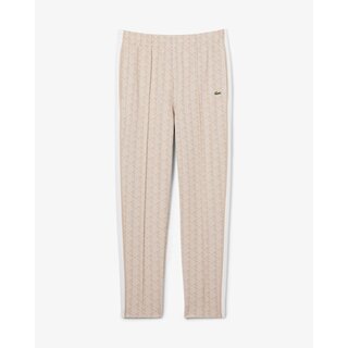 Lacoste Pantalon de survêtement Paris Monogramme - Beige/Blanc