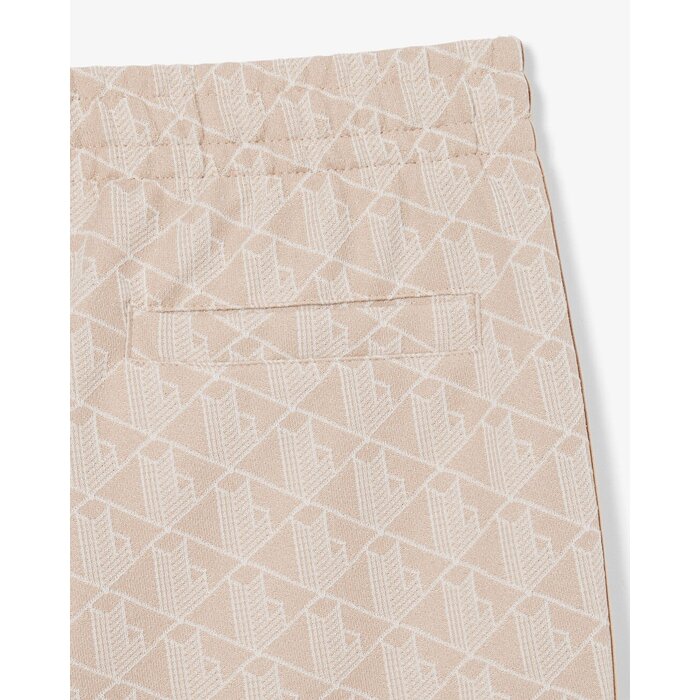 Lacoste Pantalon de survêtement Paris Monogramme - Beige/Blanc