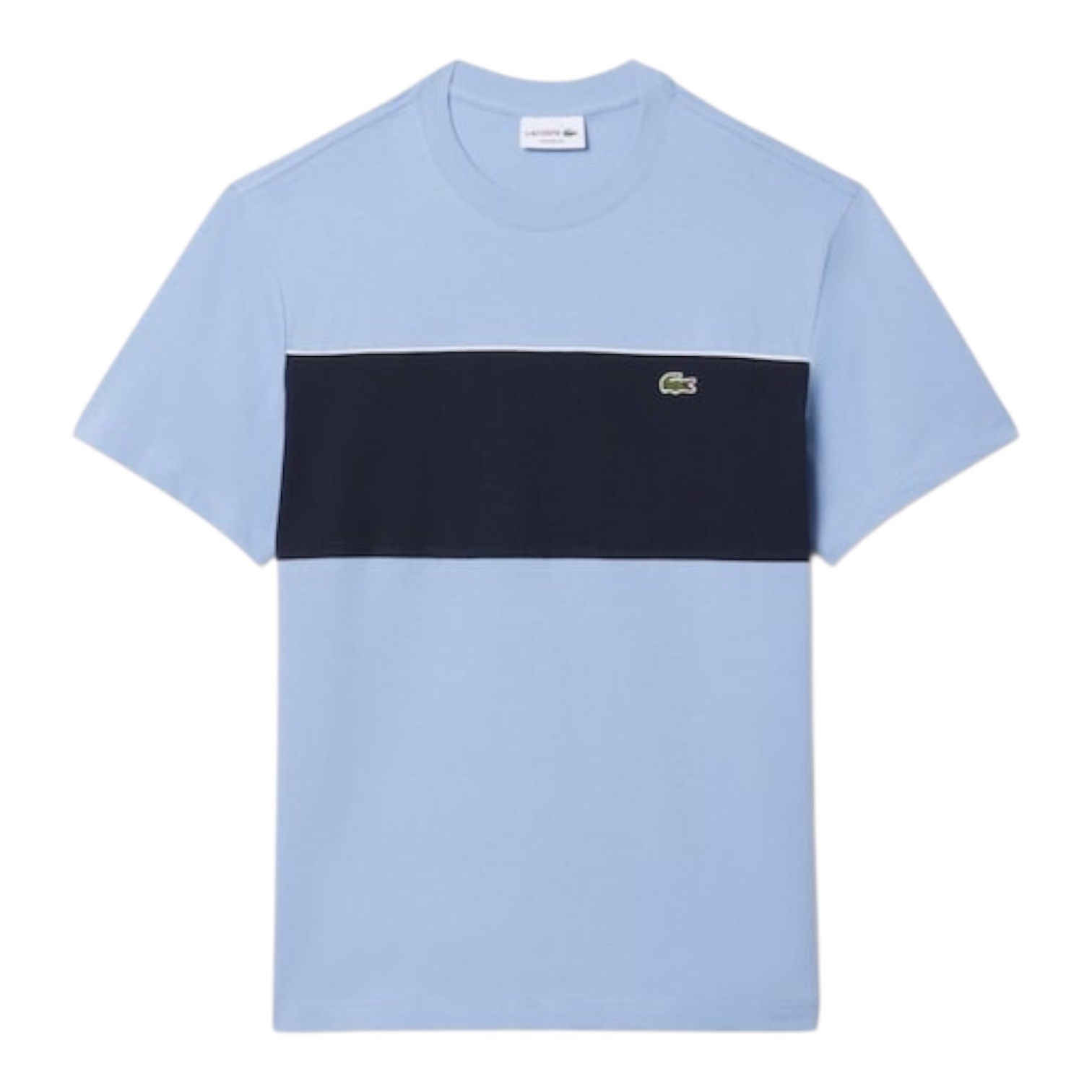 Lacoste T-shirt color-block coton - Bleu Clair/Noir