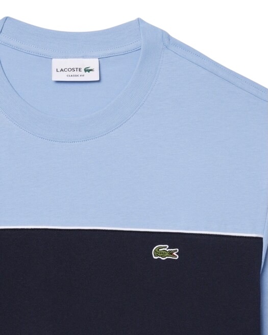 Lacoste T-shirt color-block coton - Bleu Clair/Noir