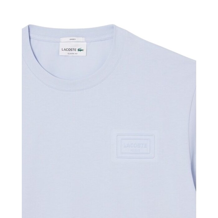 Lacoste T-shirt coton marquage embossé - Bleu Clair