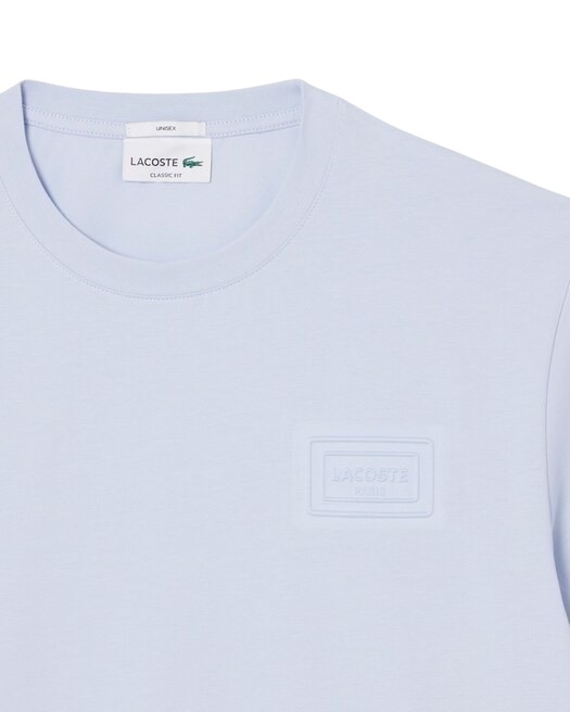 Lacoste T-shirt coton marquage embossé - Bleu Clair