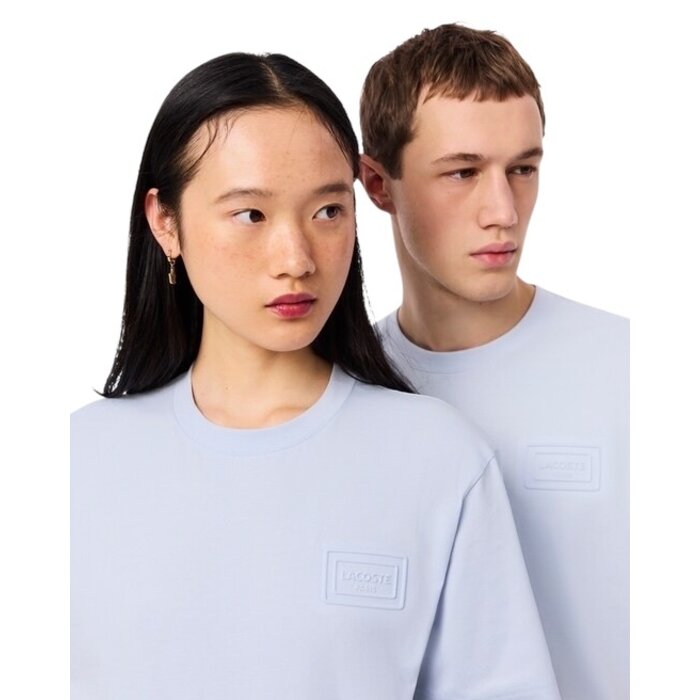 Lacoste T-shirt coton marquage embossé - Bleu Clair