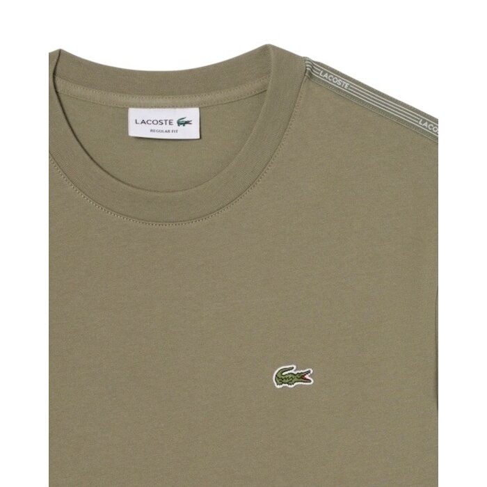 Lacoste T-shirt coton épais bande sigle - Vert Kaki