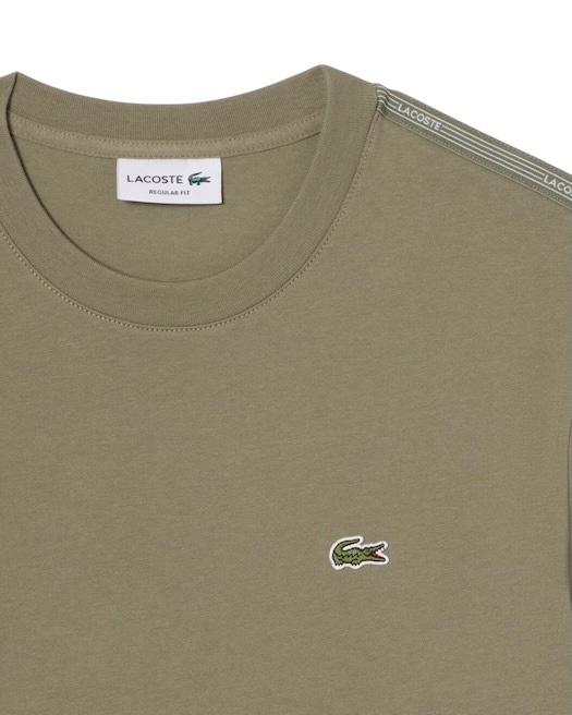Lacoste T-shirt coton épais bande sigle - Vert Kaki