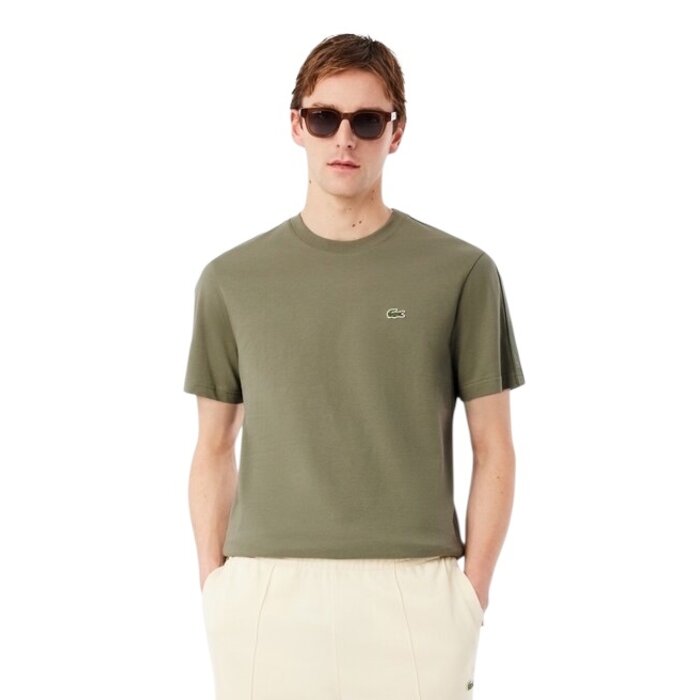 Lacoste T-shirt coton épais bande sigle - Vert Kaki