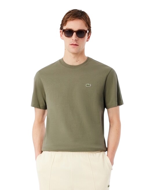 Lacoste T-shirt coton épais bande sigle - Vert Kaki