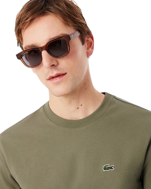 Lacoste T-shirt coton épais bande sigle - Vert Kaki