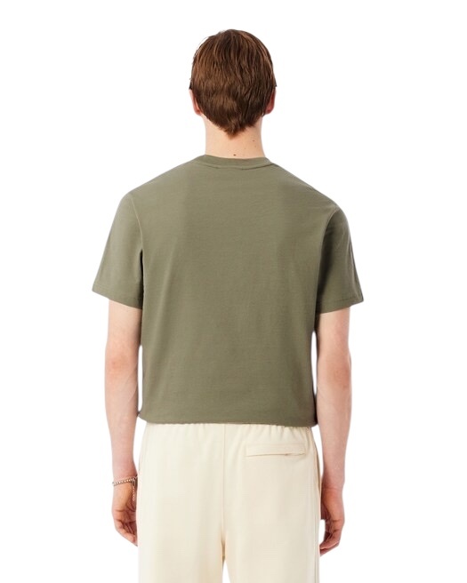Lacoste T-shirt coton épais bande sigle - Vert Kaki