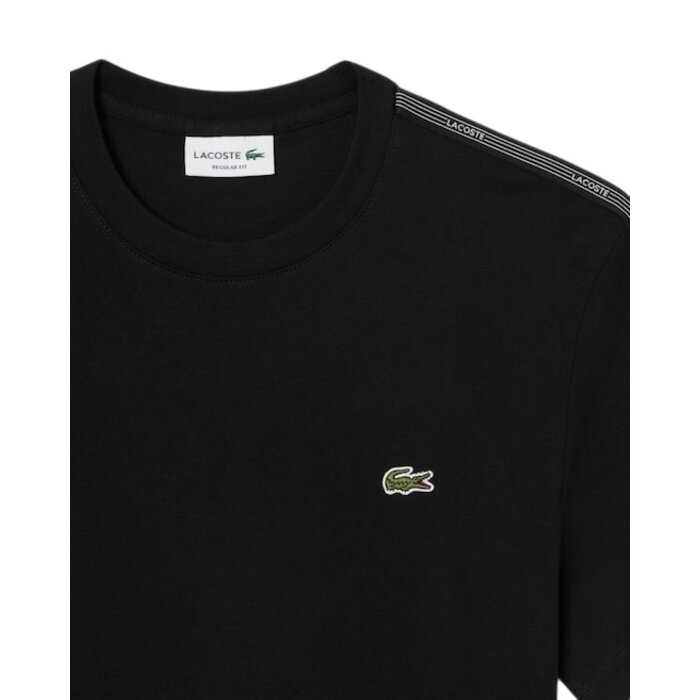 Lacoste T-shirt coton épais bande sigle - Noir