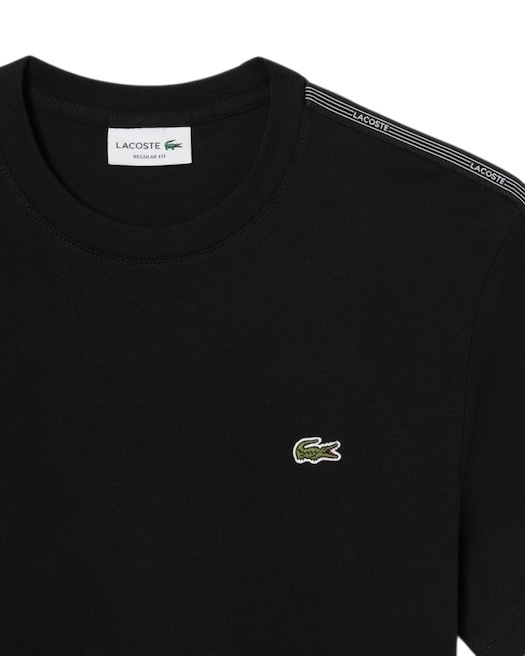 Lacoste T-shirt coton épais bande sigle - Noir