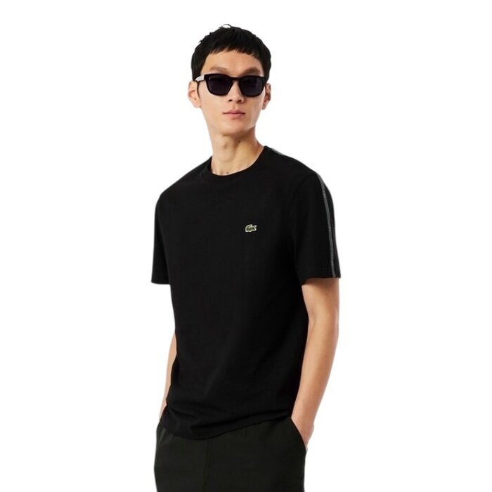 Lacoste T-shirt coton épais bande sigle - Noir