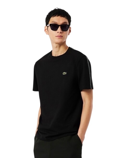 Lacoste T-shirt coton épais bande sigle - Noir