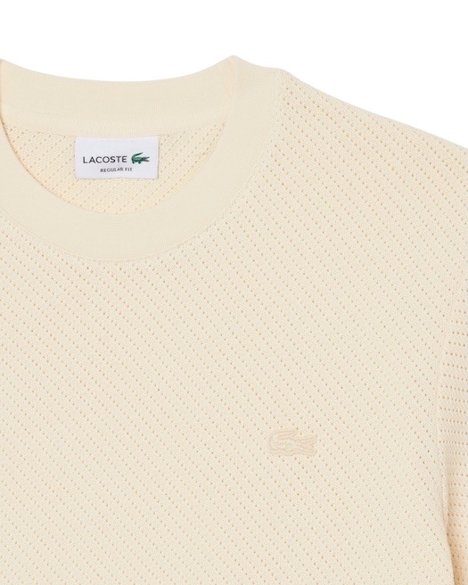 Lacoste T-shirt Coton Ajouré - Beige