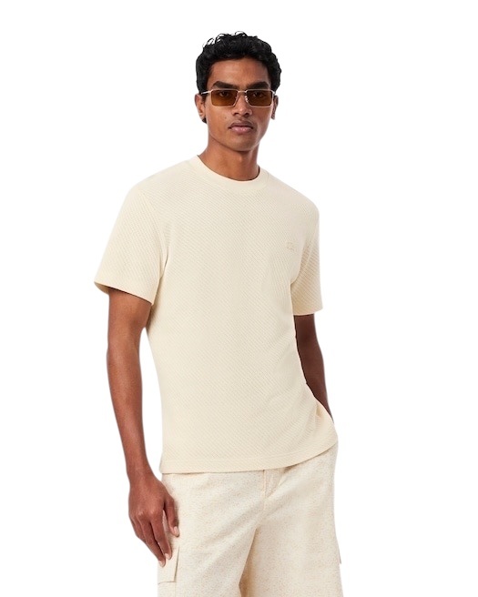 Lacoste T-shirt Coton Ajouré - Beige