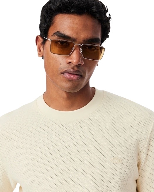 Lacoste T-shirt Coton Ajouré - Beige