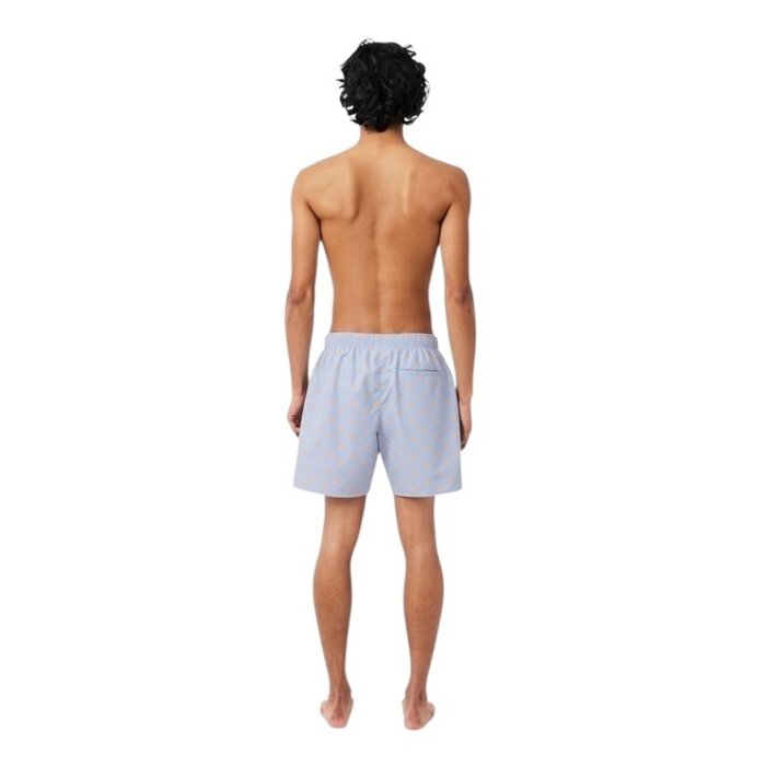 Lacoste Short de bain mi-long imprimé crocodile - Bleu Clair