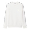 Sweatshirt molleton bande rayée - Blanc