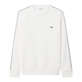 Lacoste Sweatshirt molleton bande rayée - Blanc
