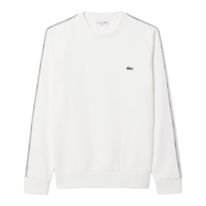 Lacoste Sweatshirt molleton bande rayée - Blanc