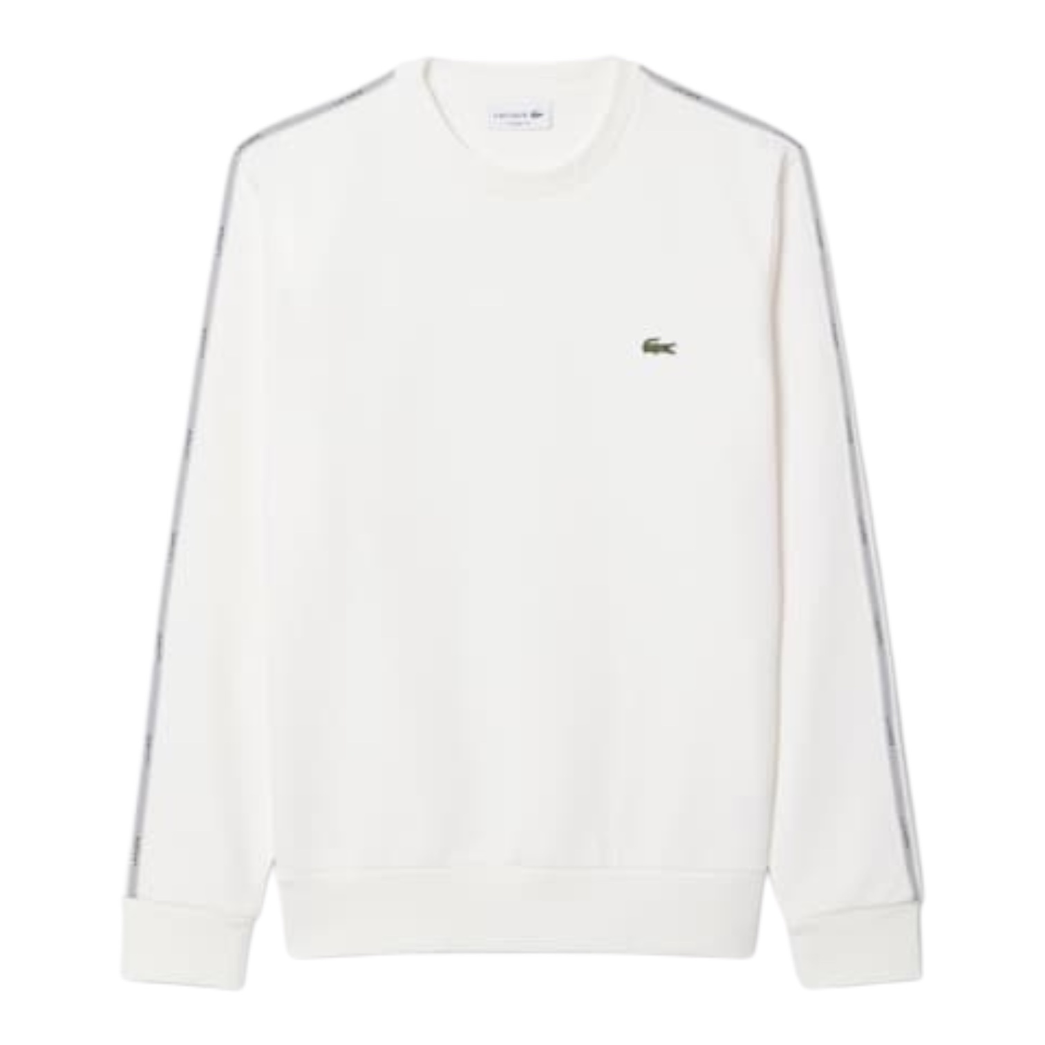 Lacoste Sweatshirt molleton bande rayée - Blanc