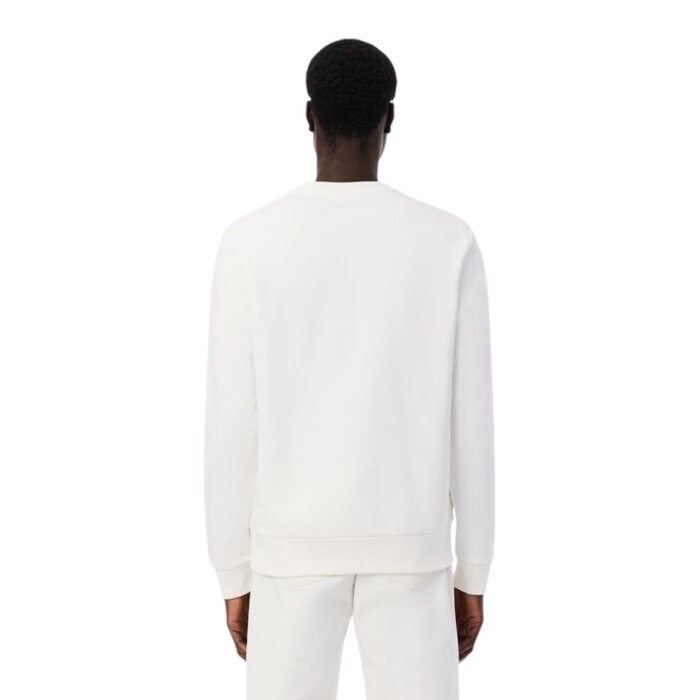 Lacoste Sweatshirt molleton bande rayée - Blanc