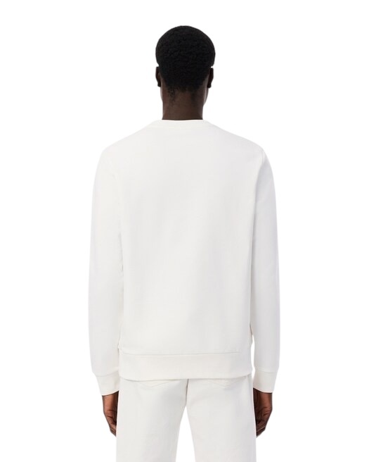 Lacoste Sweatshirt molleton bande rayée - Blanc
