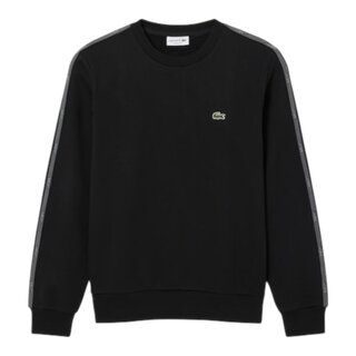 Lacoste Sweatshirt molleton bande rayée - Noir