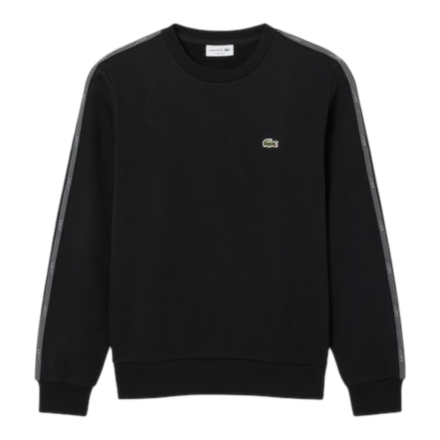 Lacoste Sweatshirt molleton bande rayée - Noir