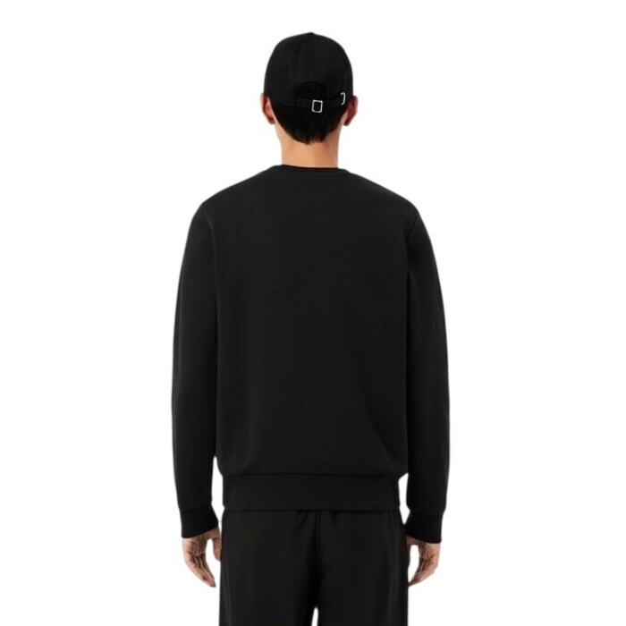 Lacoste Sweatshirt molleton bande rayée - Noir