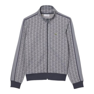 Lacoste Veste de survêtement zippée Paris jacquard -  Gris Clair/Gris Foncé