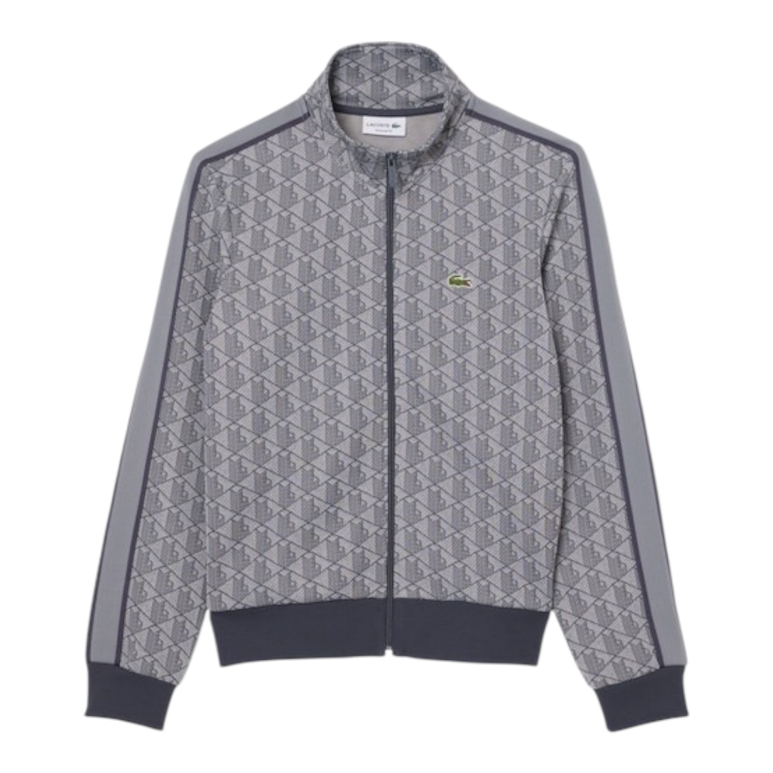 Lacoste Veste de survêtement zippée Paris jacquard -  Gris Clair/Gris Foncé