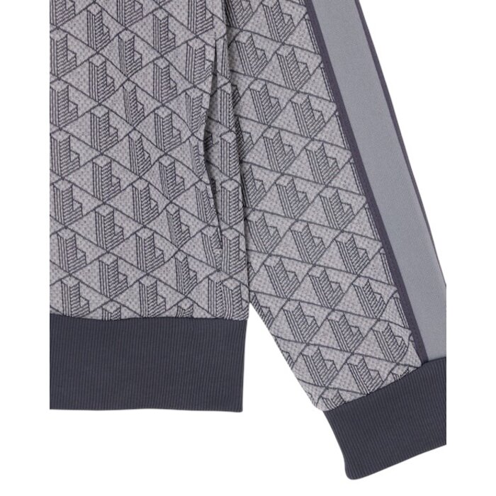 Lacoste Veste de survêtement zippée Paris jacquard -  Gris Clair/Gris Foncé
