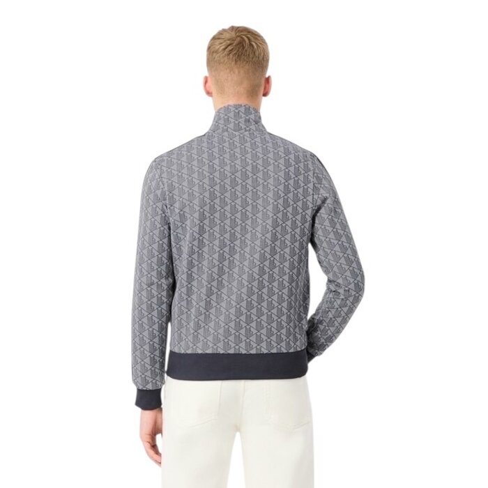 Lacoste Veste de survêtement zippée Paris jacquard -  Gris Clair/Gris Foncé