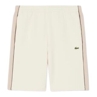 Lacoste Short regular fit color-block molleton  - Blanc/Beige