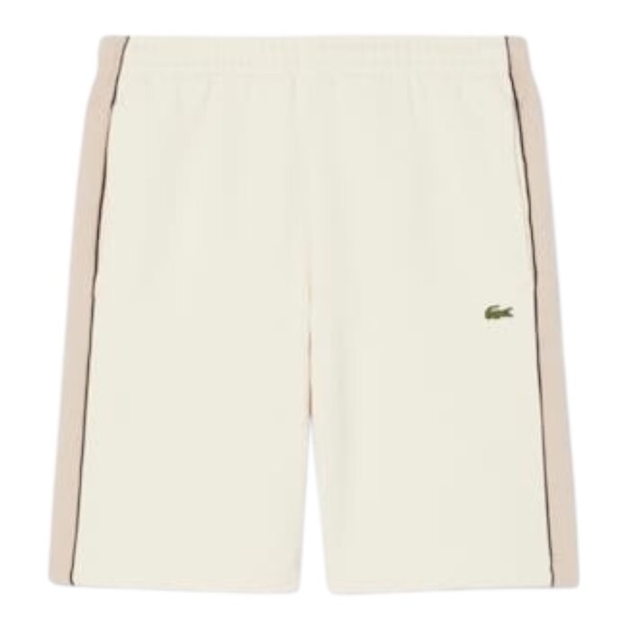 Lacoste Short regular fit color-block molleton  - Blanc/Beige